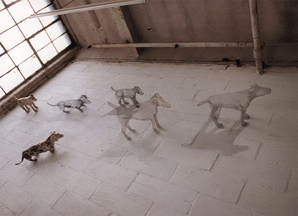 Woven wire mesh sculpture by Livia Rolandini — piece 1 of 12
