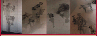 Four wire mesh sculptures by Livia Rolandini